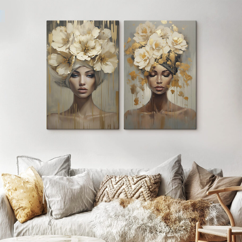 Couronnes de fleurs dans un intérieur