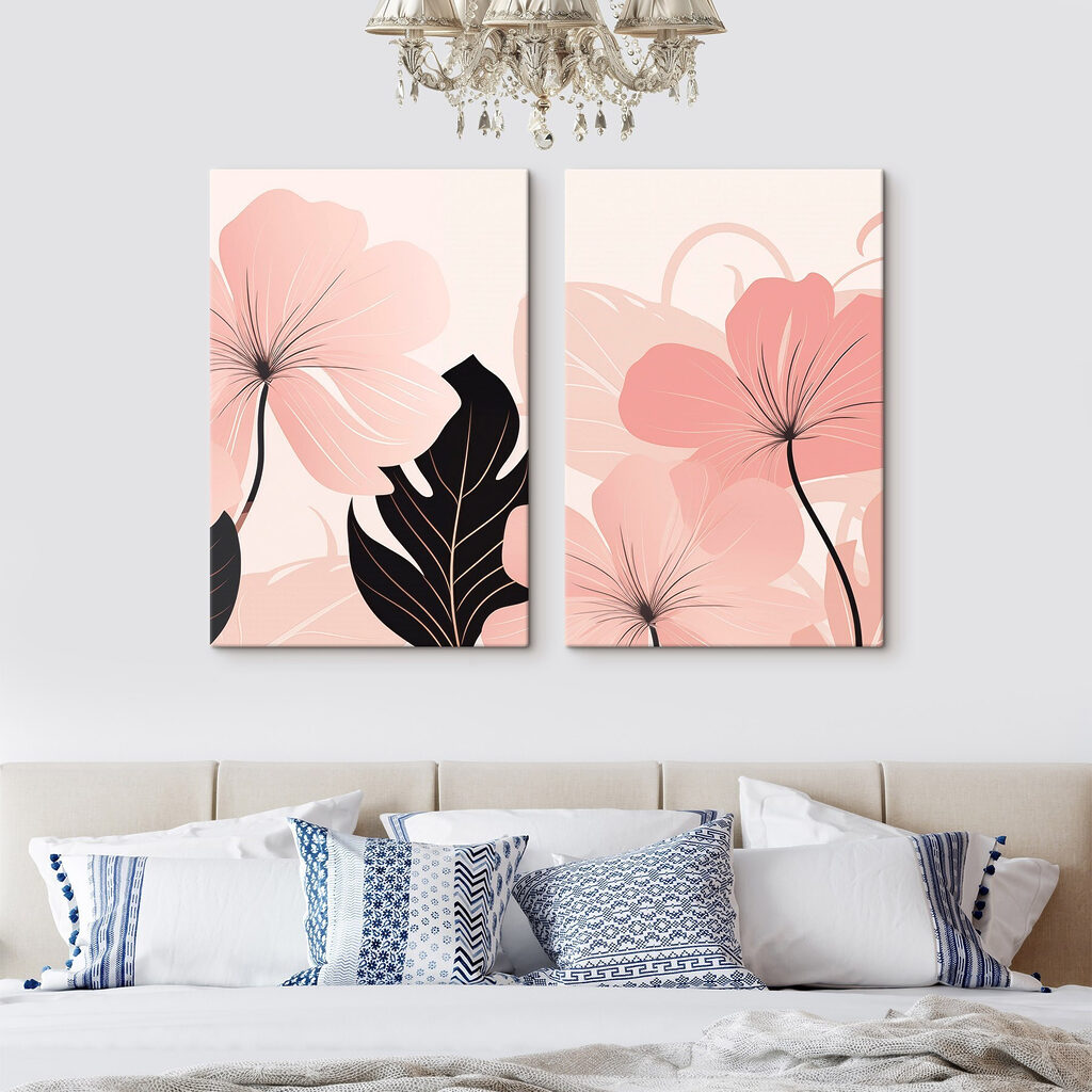 Fleurs rose tendre dans un intérieur