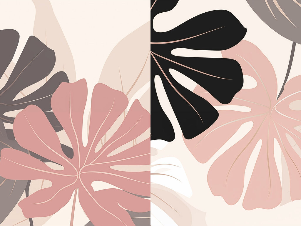 Grandes feuilles graphiques — motif complet