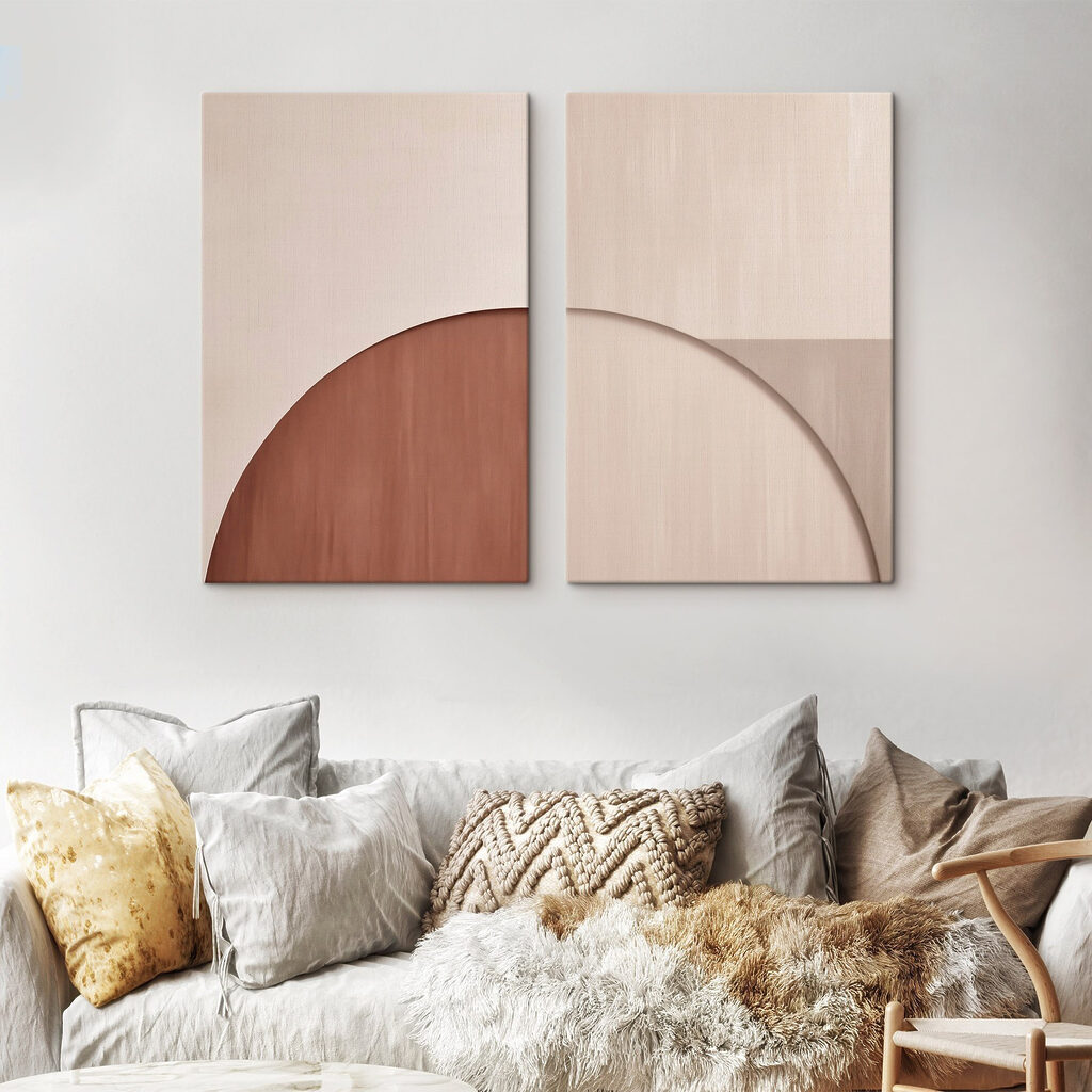 Demi-lune aux tons doux dans un intérieur