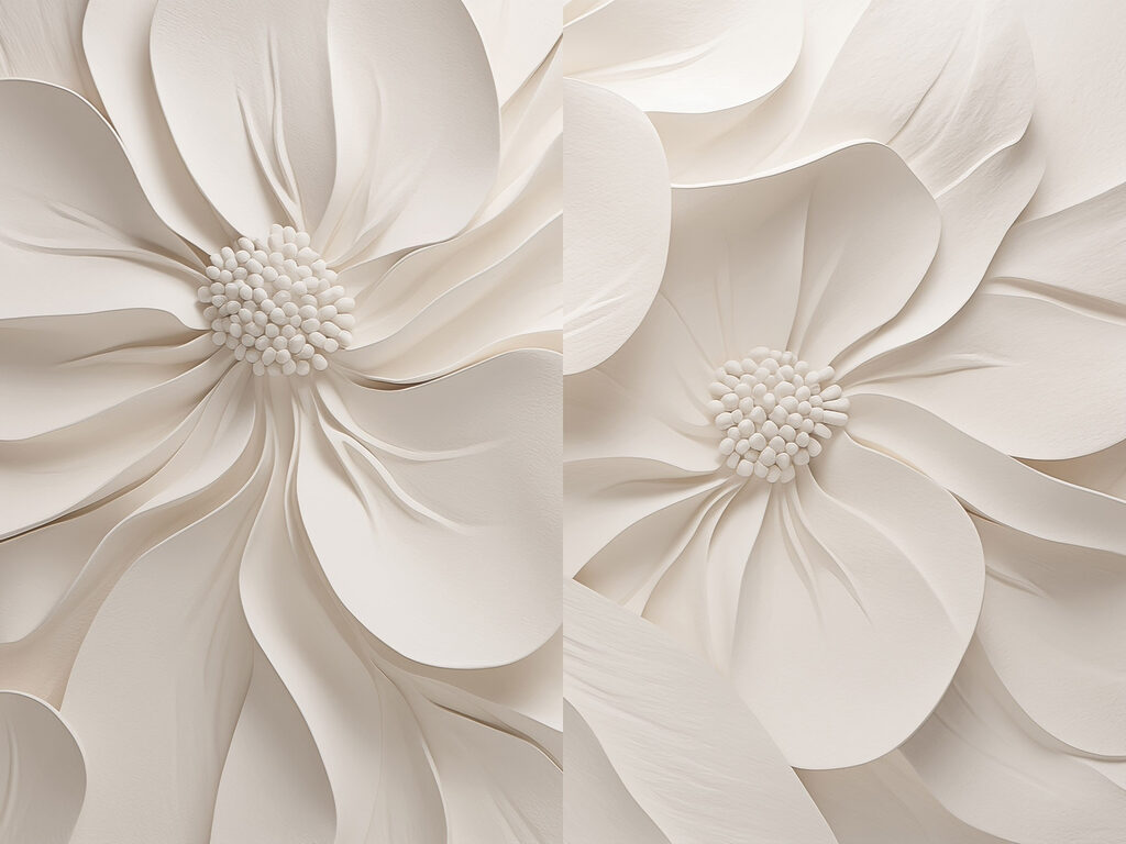Grandes fleurs blanches — motif complet