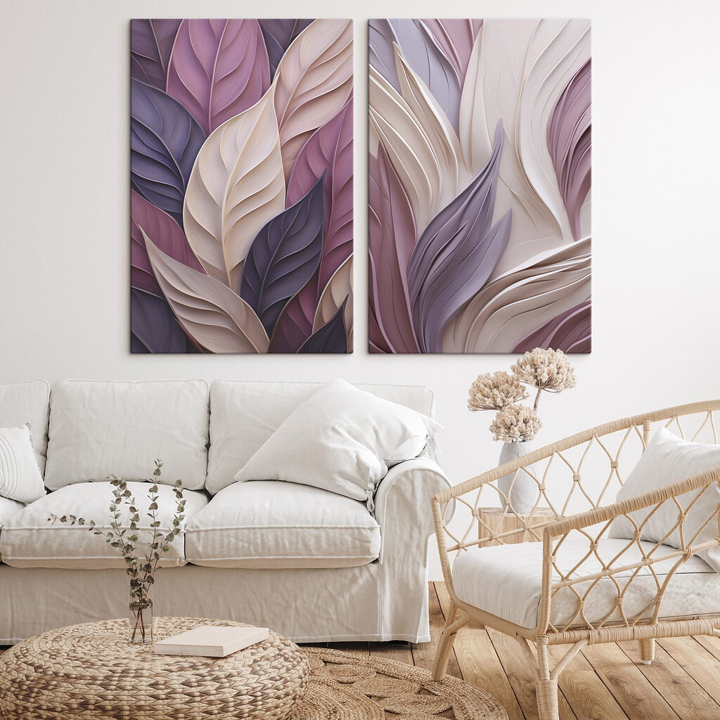 Feuilles aux plis lilas — intérieur 2