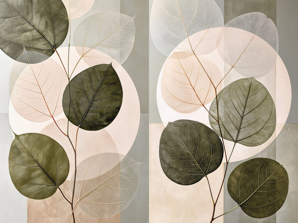 Rameau aux feuilles vertes — motif complet