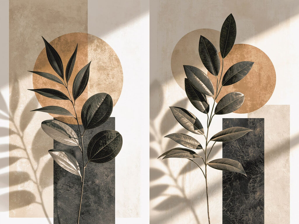 Feuillage et jeu d’ombres — motif complet