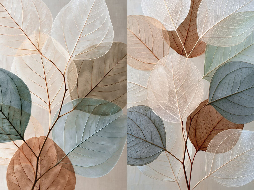Rameaux aux feuilles translucides — motif complet