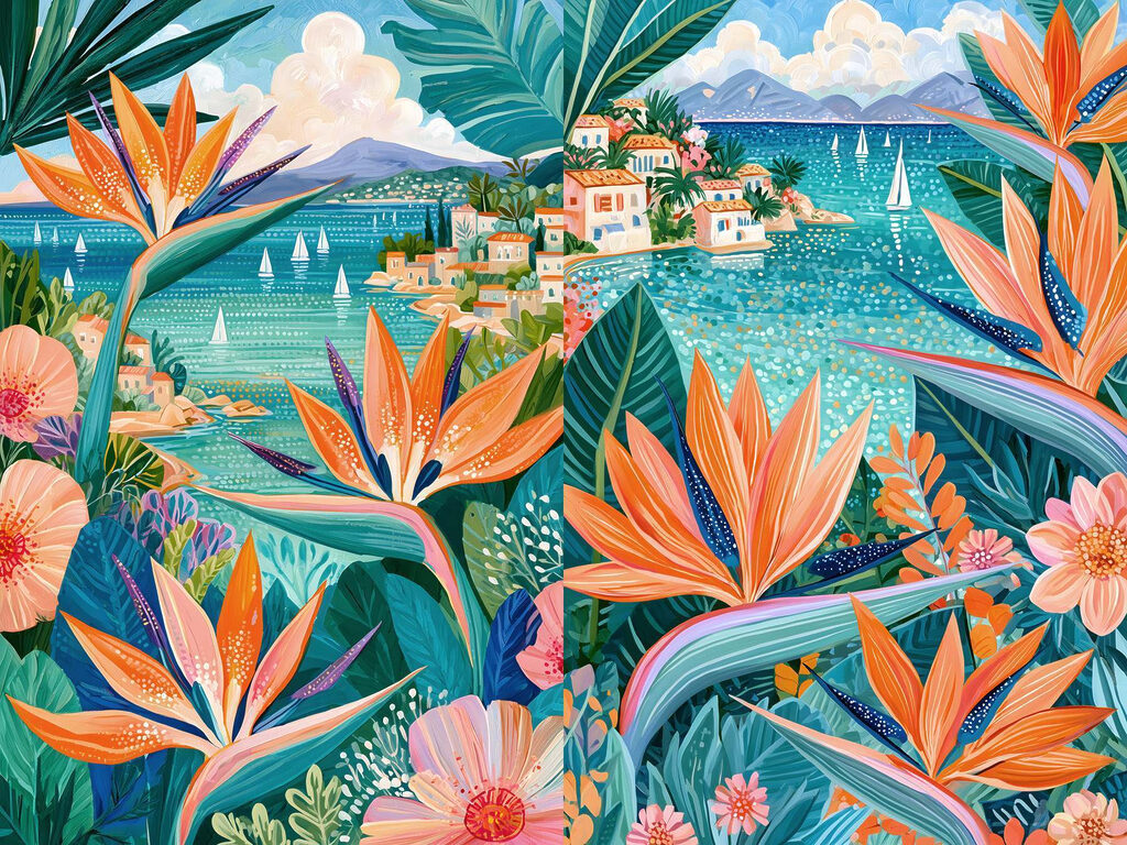 Baie en fleurs — motif complet