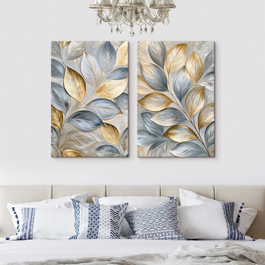 Feuilles argent et or — intérieur 2