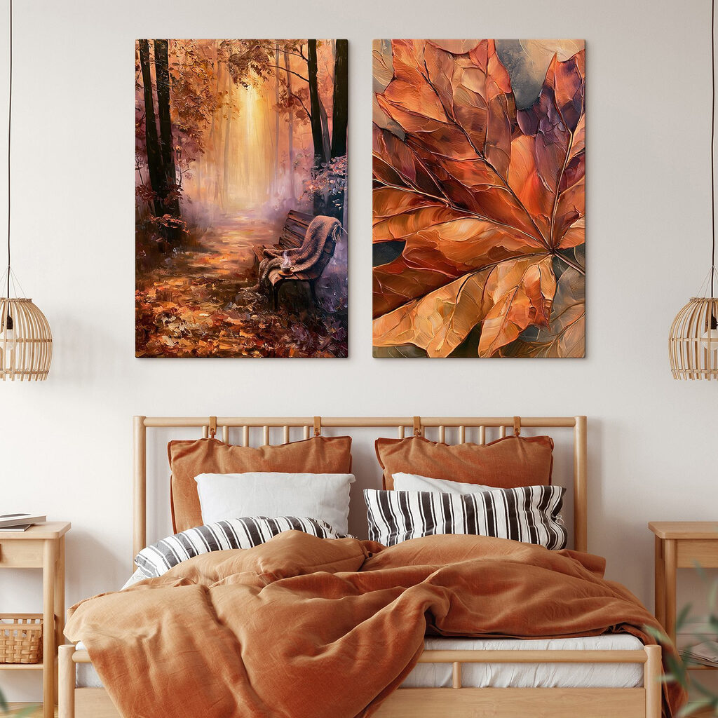 Banc et feuille d’automne — intérieur 1