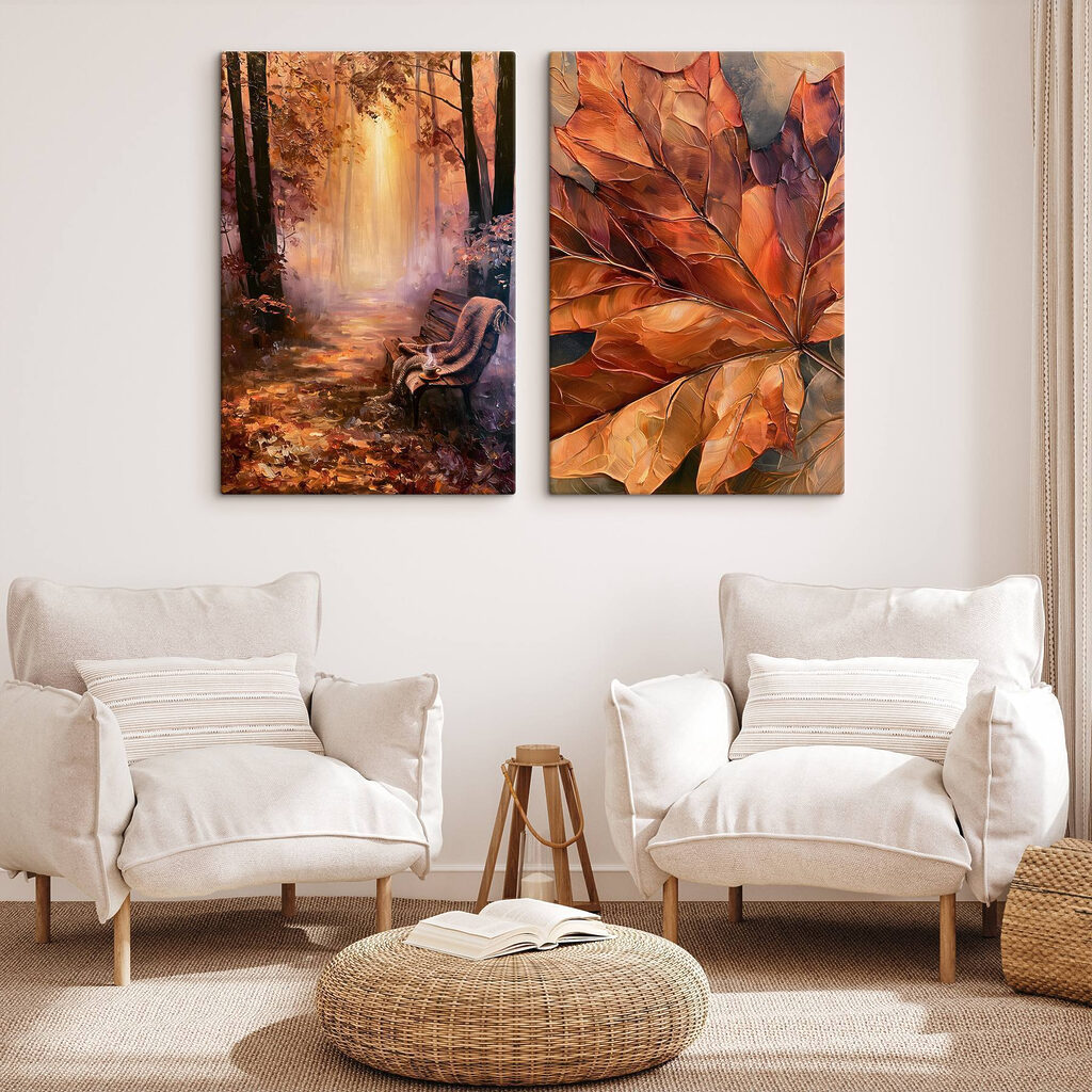 Banc et feuille d’automne — intérieur 2