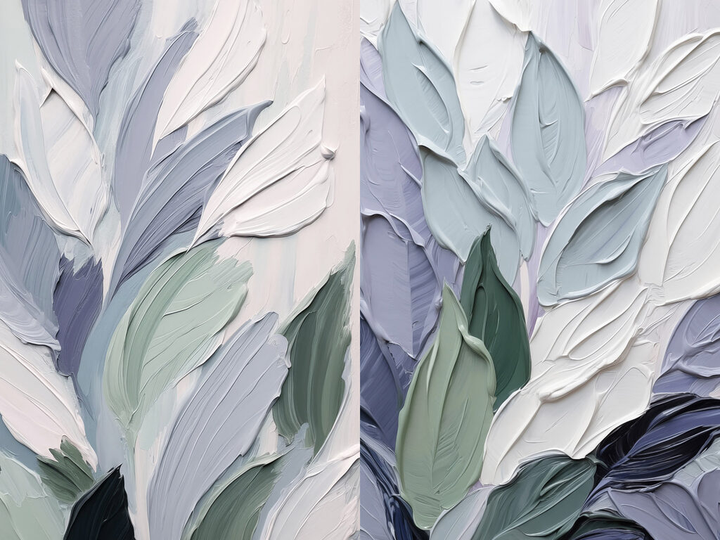 Feuilles en larges touches — motif complet
