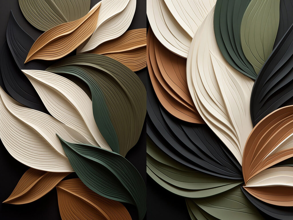 Feuilles aux plis sombres — motif complet