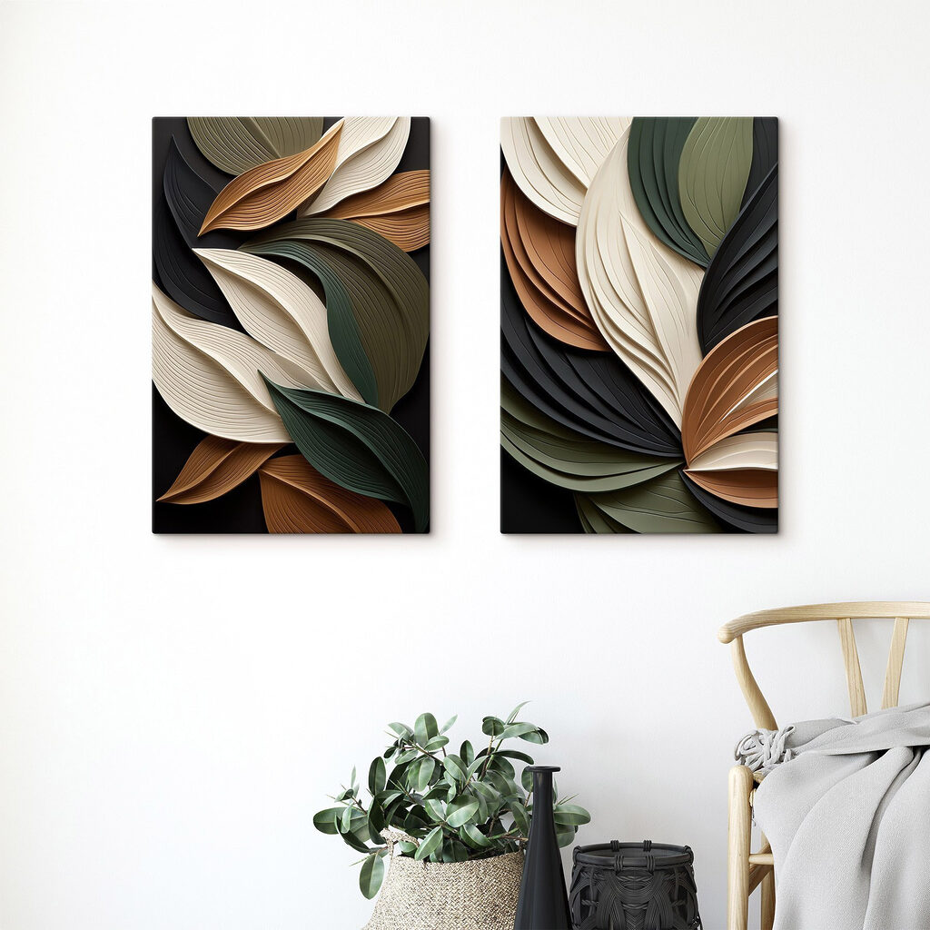Feuilles aux plis sombres — intérieur 1