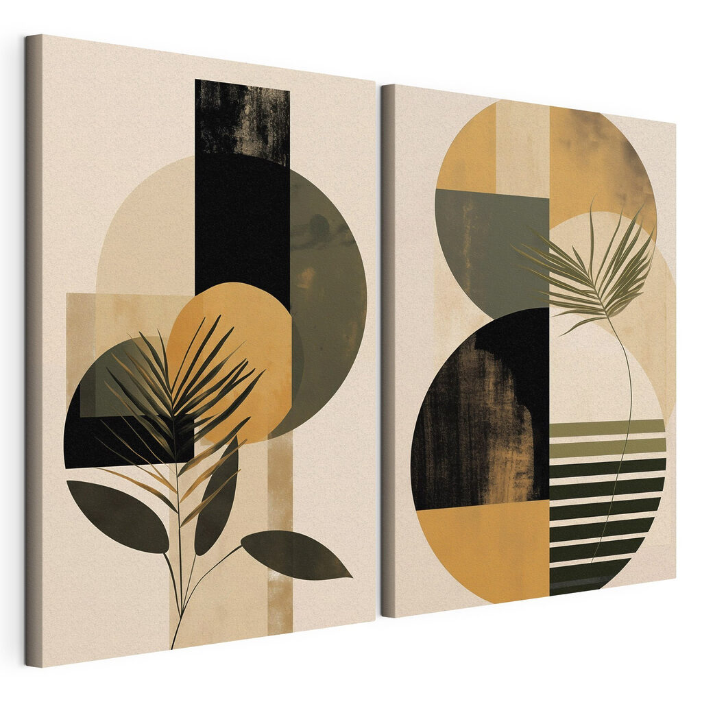 Palmes et cercles ocre — vue du produit