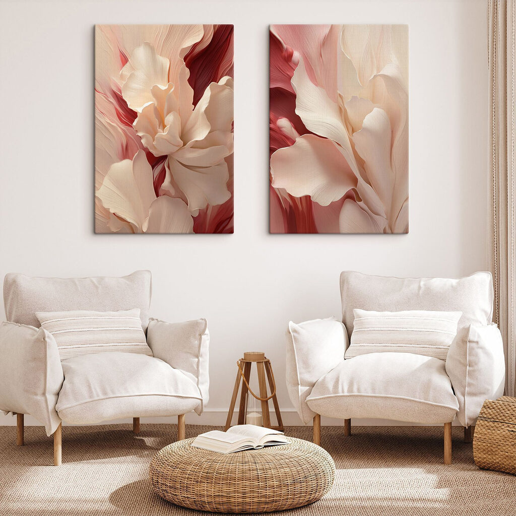 Pétales rouges et blancs — intérieur 1