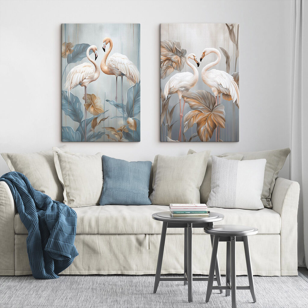 Flamants parmi les feuilles — intérieur 2