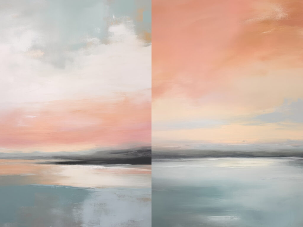 Ciel rose sur l’eau — motif complet