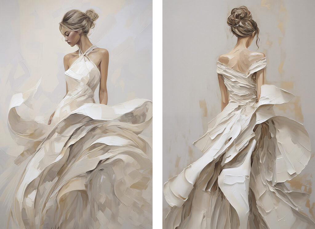 Robes en mouvement — motif complet