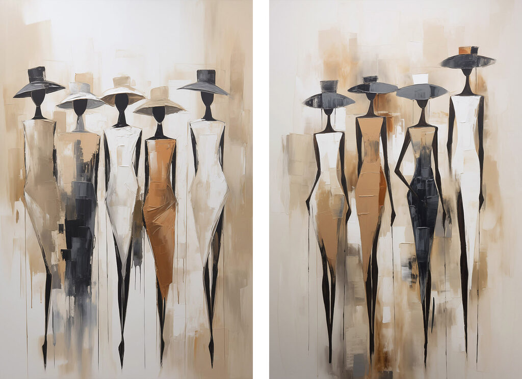 Silhouettes en chapeau — motif complet