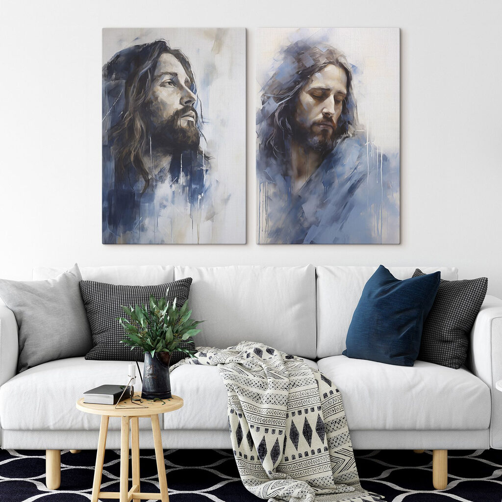 Homme et brume bleue — intérieur 2