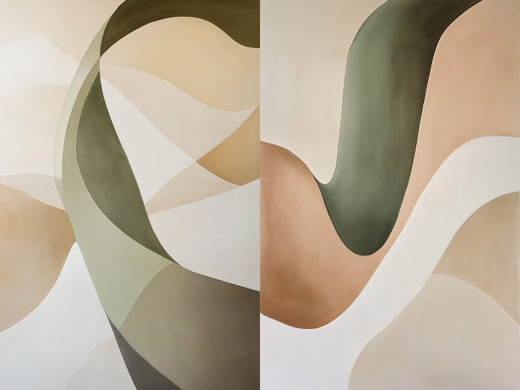 Ondulations vert olive — motif complet