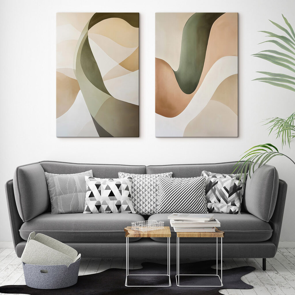 Ondulations vert olive — intérieur 1