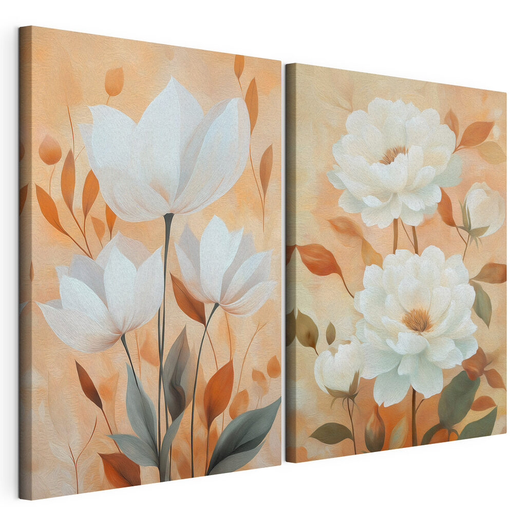 Fleurs blanches sur orange — vue du produit