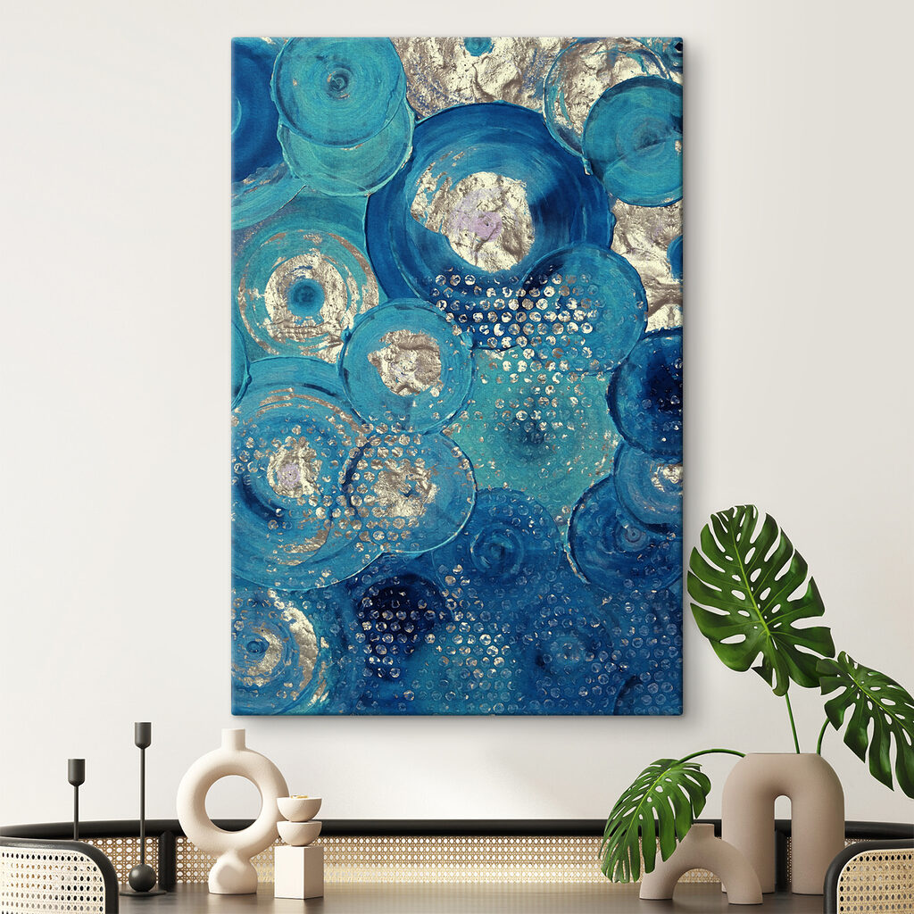 Cercles bleus scintillants — intérieur 10