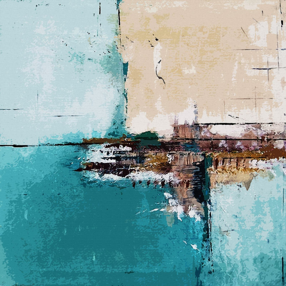 Turquoise et surfaces patinées — motif complet