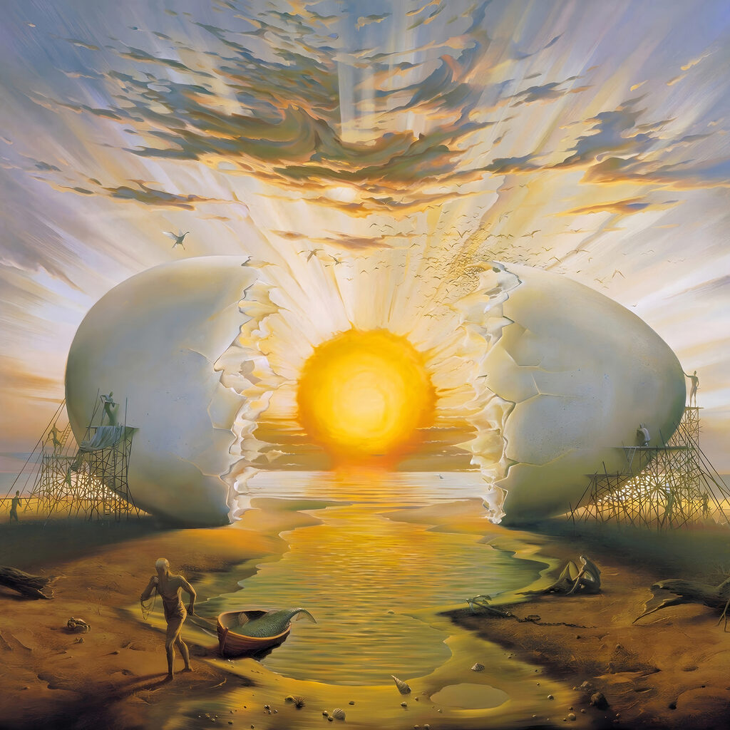 Soleil et coquilles d’œuf — motif complet