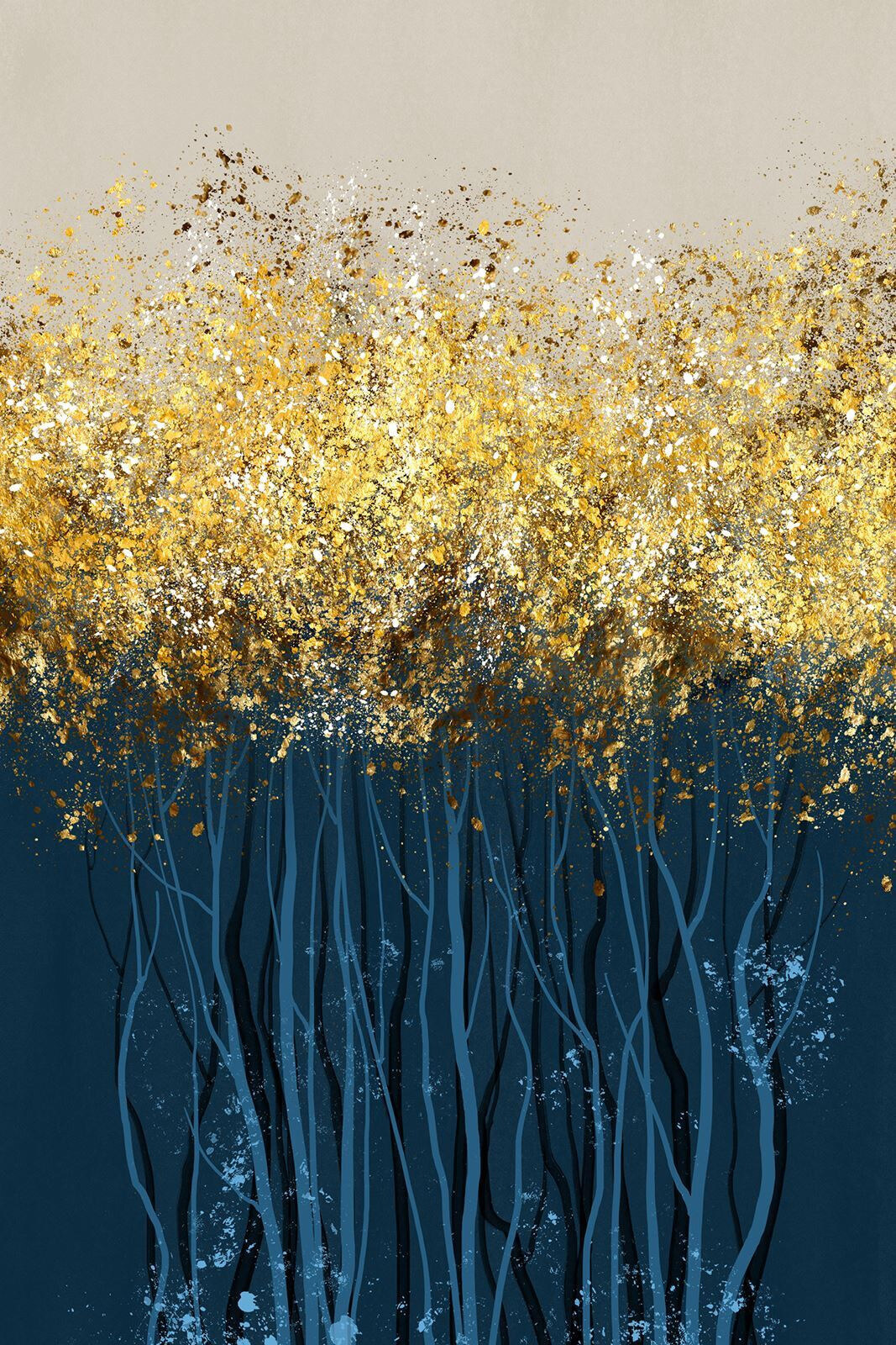 Cimes de lumière dorée — motif complet