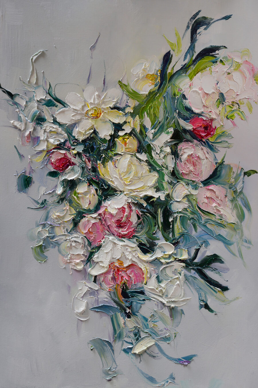 Bouquet en touches libres — motif complet