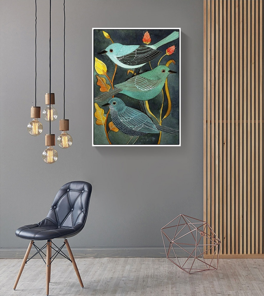 Oiseaux aux plumages ludiques — intérieur 3