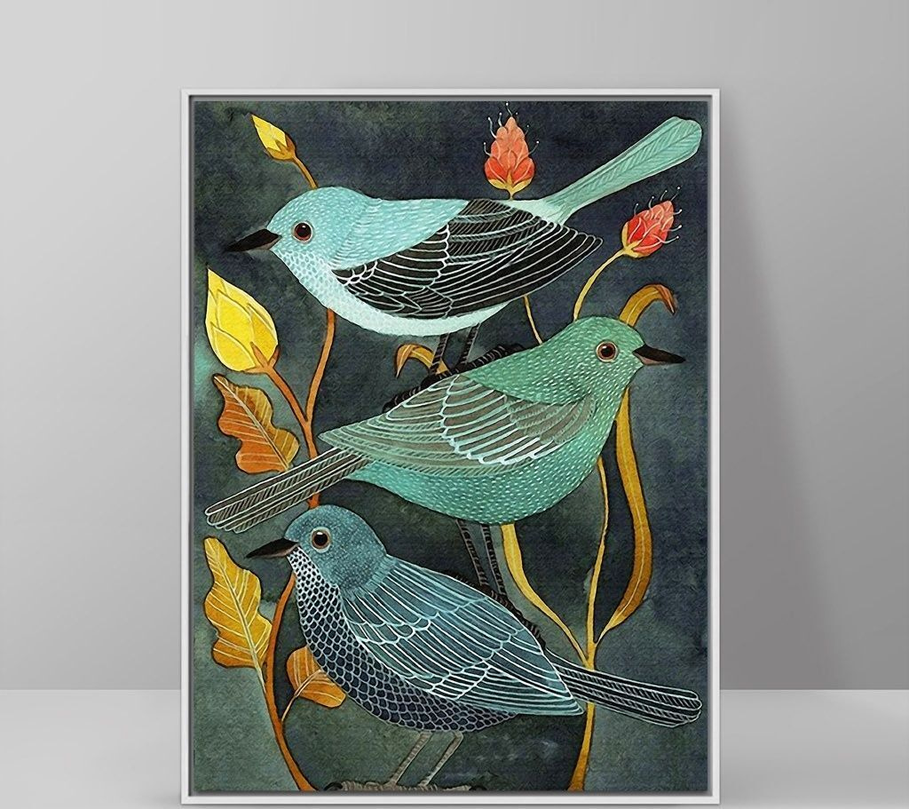 Oiseaux aux plumages ludiques — intérieur 2