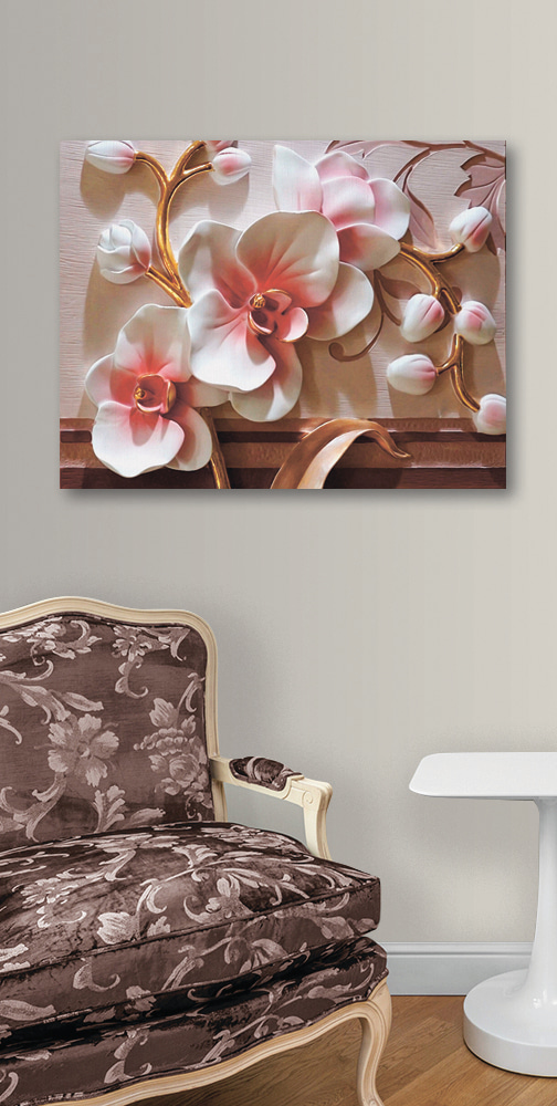 Orchidées en lumière rose — intérieur 2