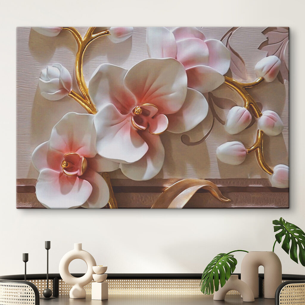 Orchidées en lumière rose — intérieur 5