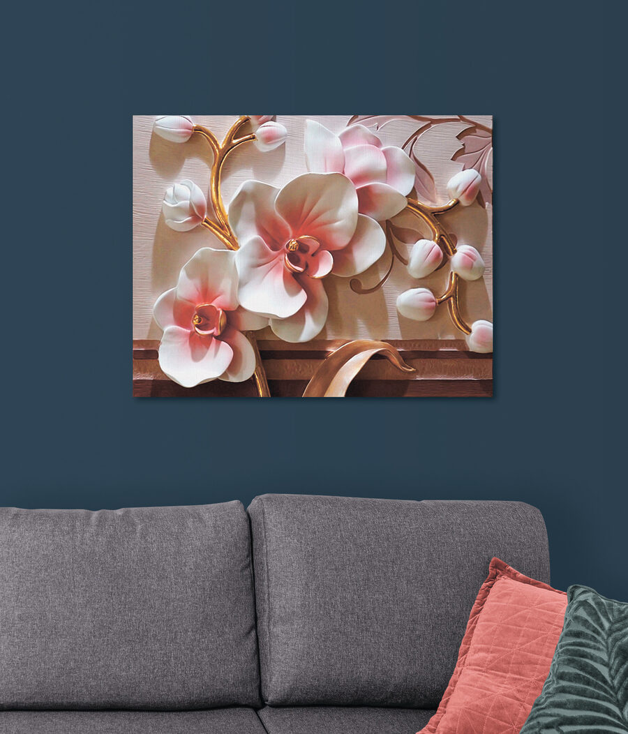 Orchidées en lumière rose — intérieur 3