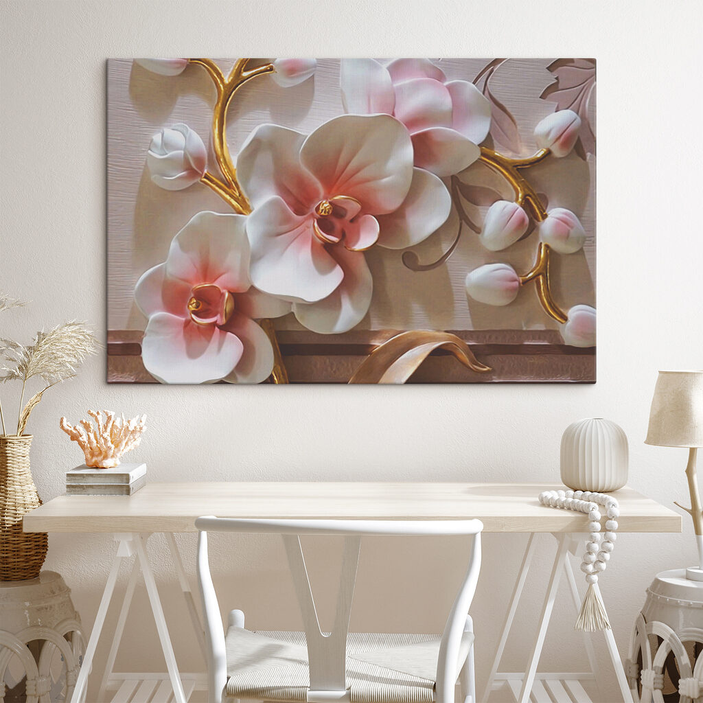 Orchidées en lumière rose — intérieur 6