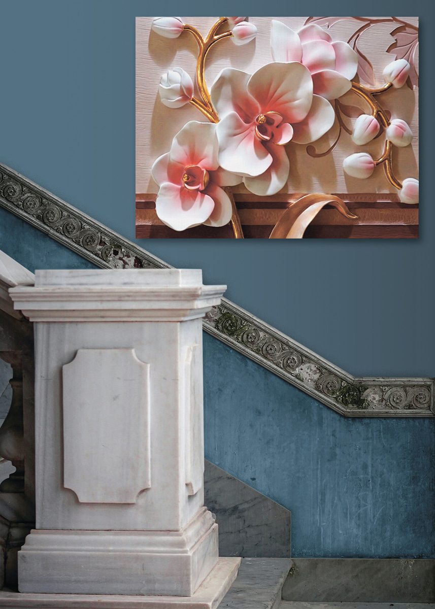 Orchidées en lumière rose — intérieur 4