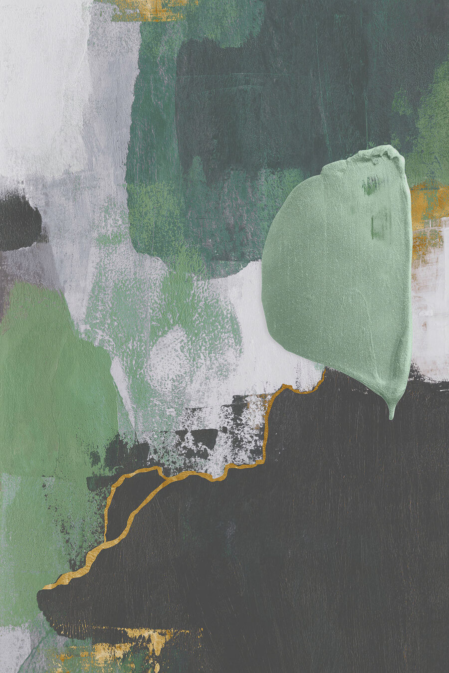 Aplats verts et or — motif complet