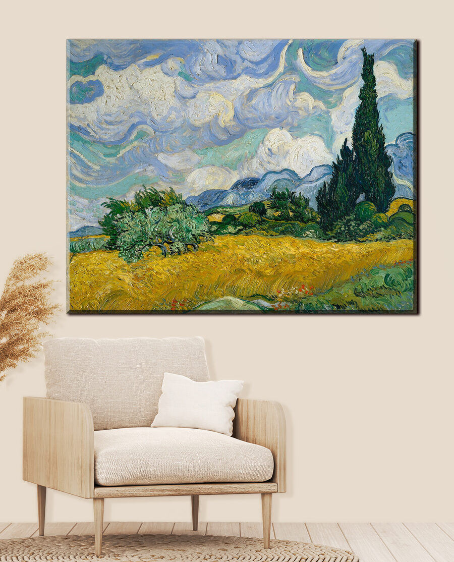 Cyprès et nuages tourbillonnants — intérieur 1
