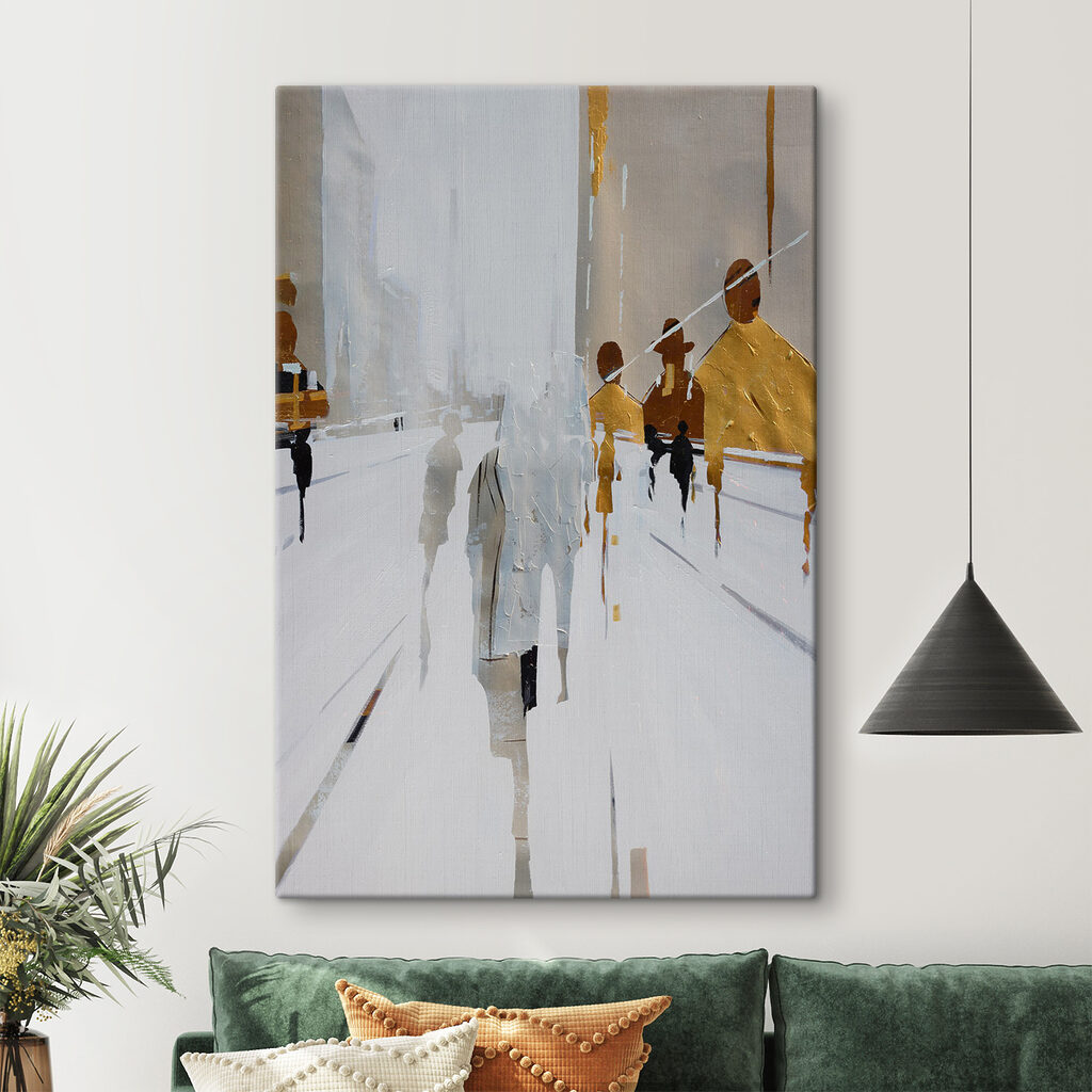 Rues blanches et passants — intérieur 5