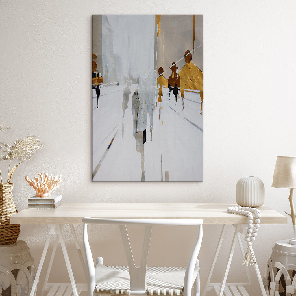 Rues blanches et passants — intérieur 6