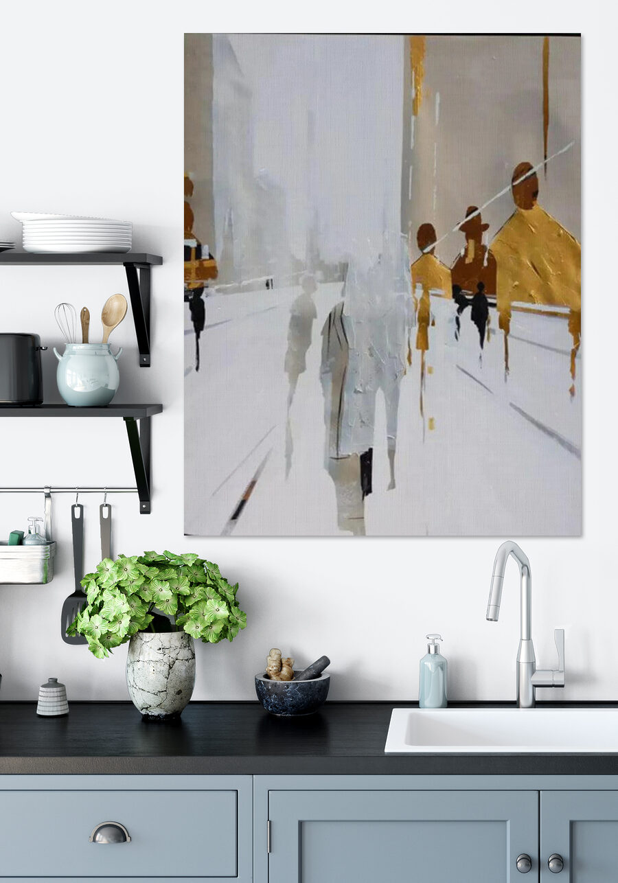 Rues blanches et passants — intérieur 3