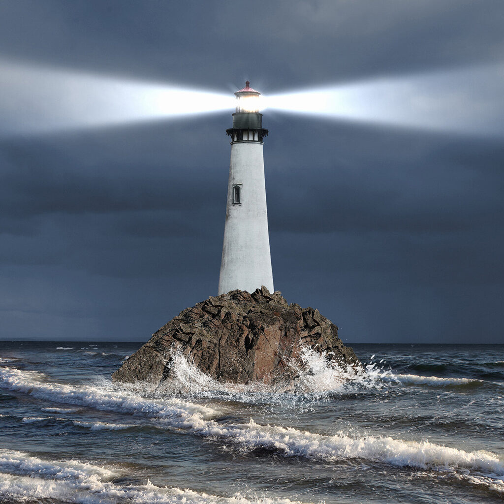 Phare dans la tempête — motif complet