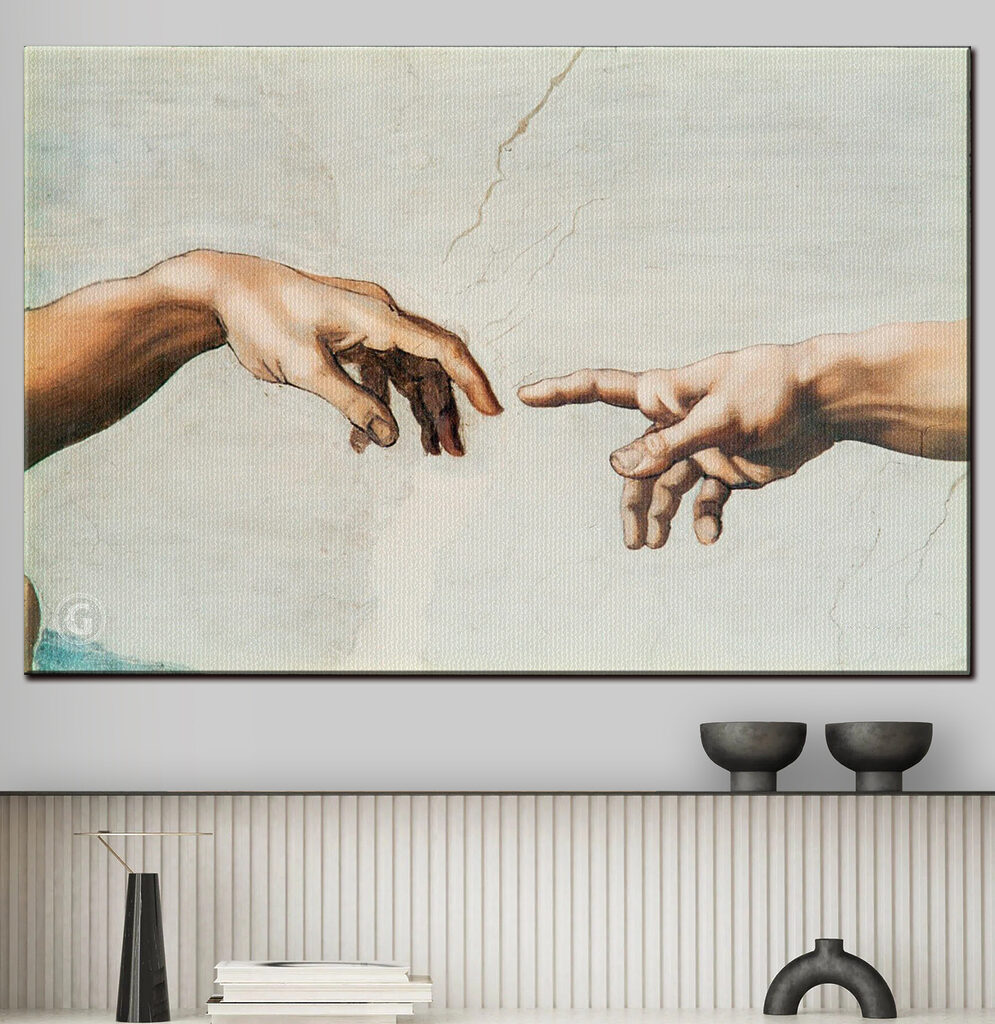 La création d’Adam dans un intérieur