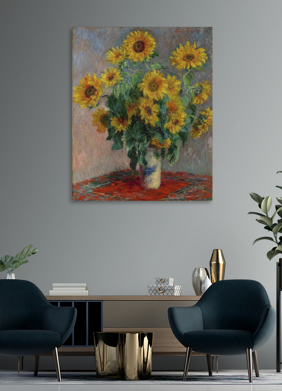 Tournesols sur la table — intérieur 3