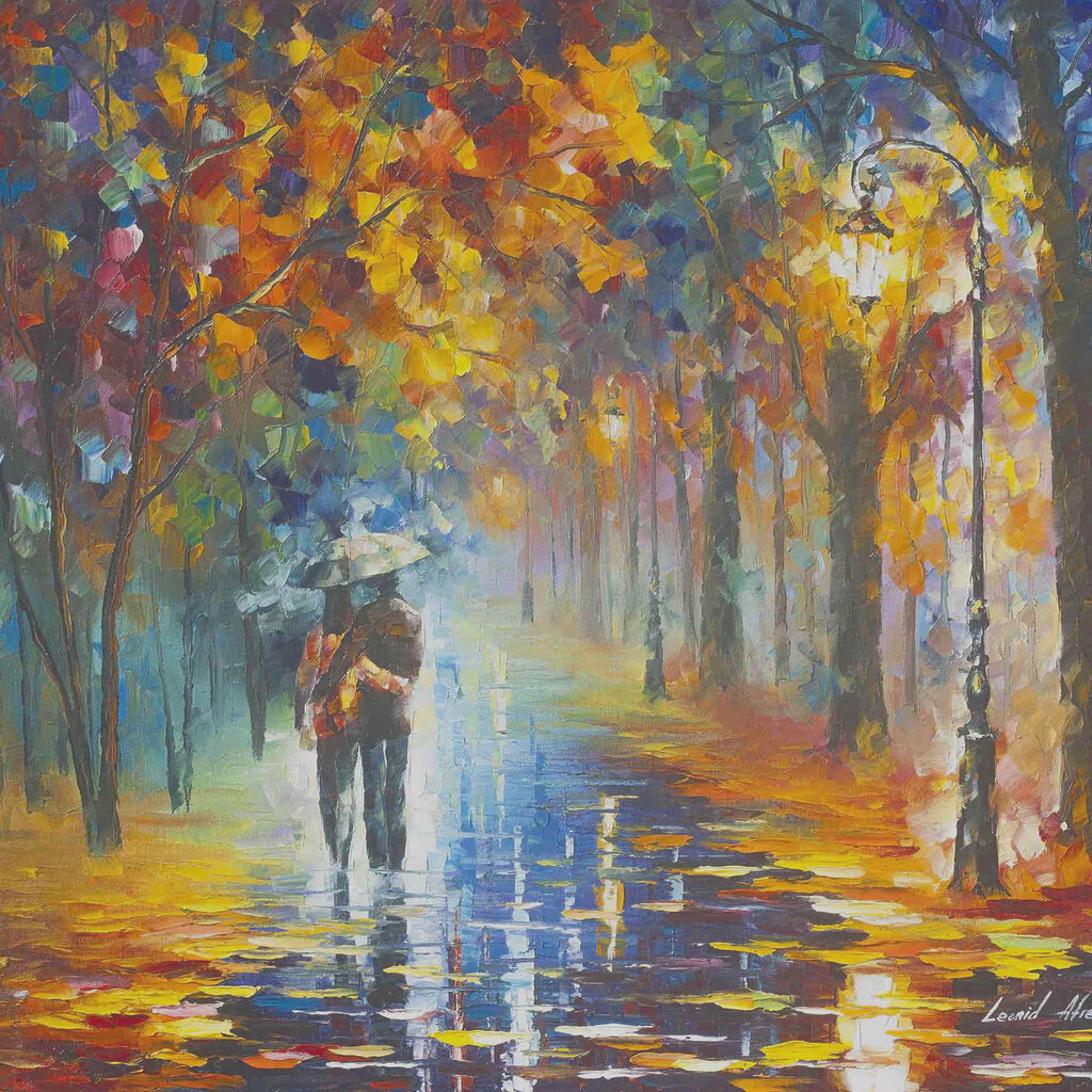 Pluie d’automne à deux — motif complet