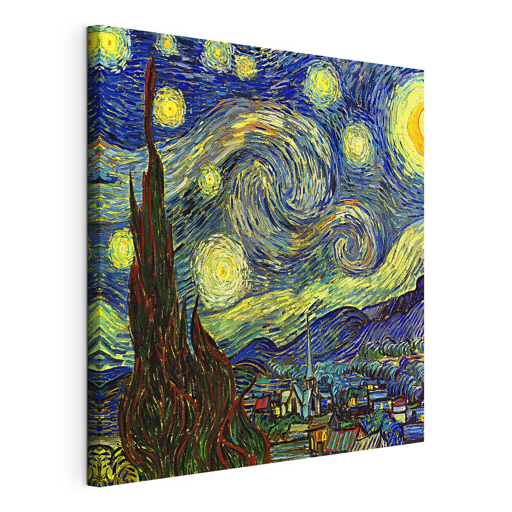 La nuit étoilée, toile tendue et bord enveloppé
