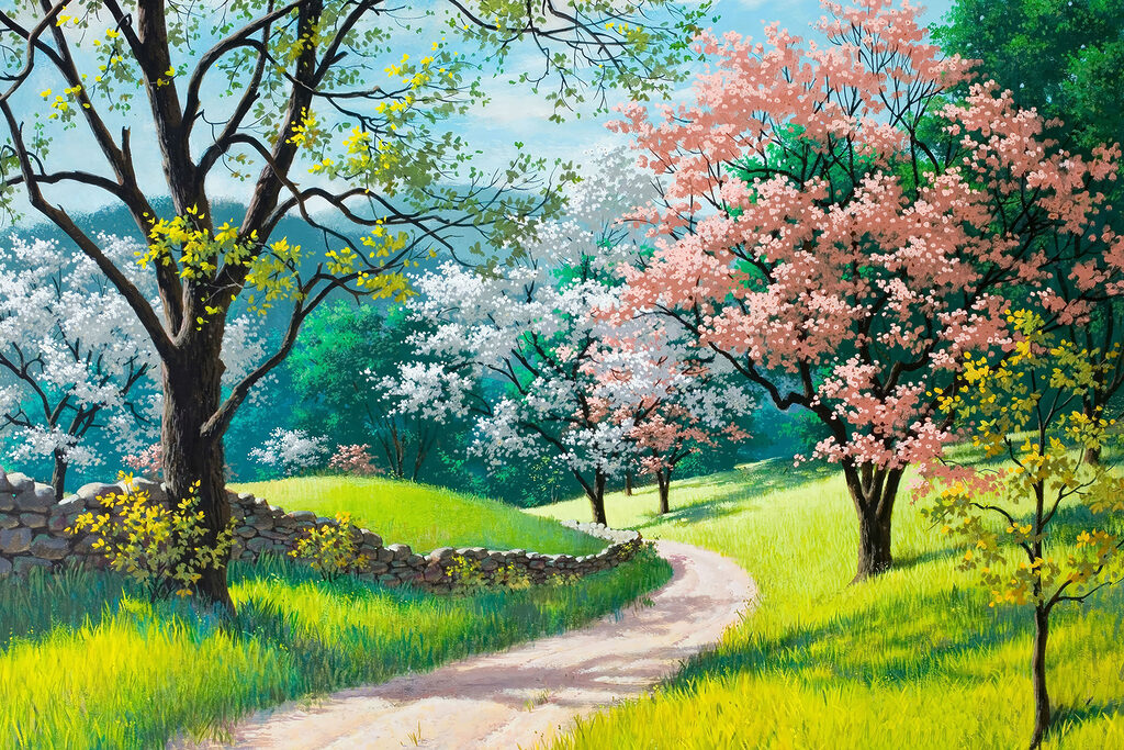 Chemin en fleurs — motif complet