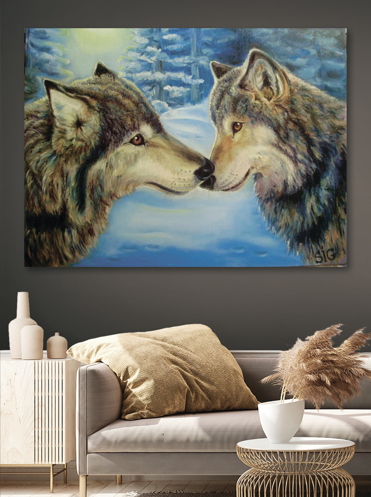 Loups museau contre museau — intérieur 1